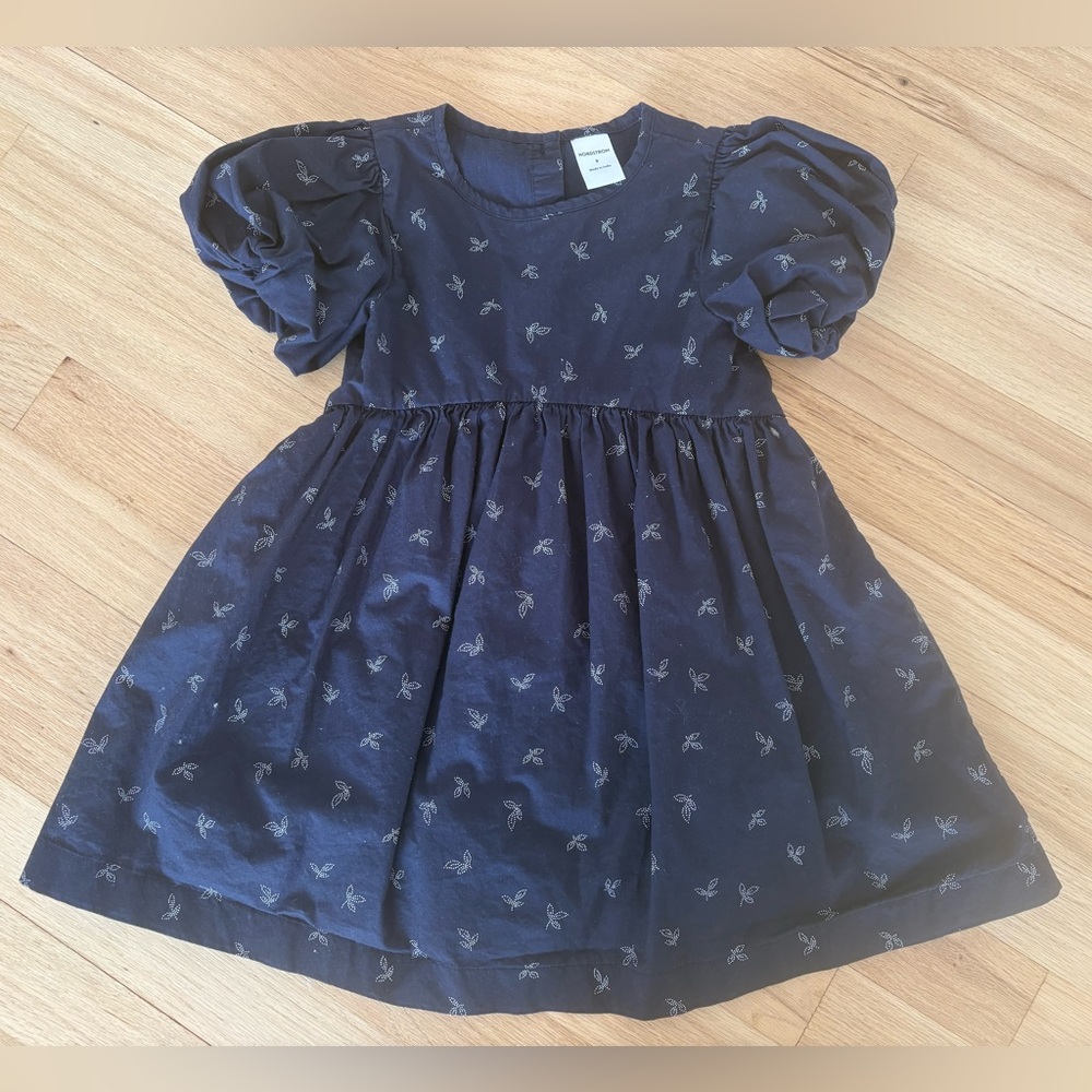 Nordstrom Navy Puff-Sleeve Toddler Dress